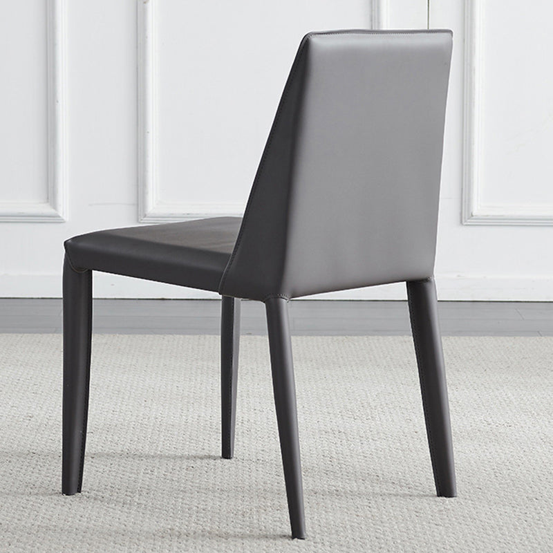 Scandinavian Style Metal Dining Side Chairs Dining Room Solid Back Side Chair