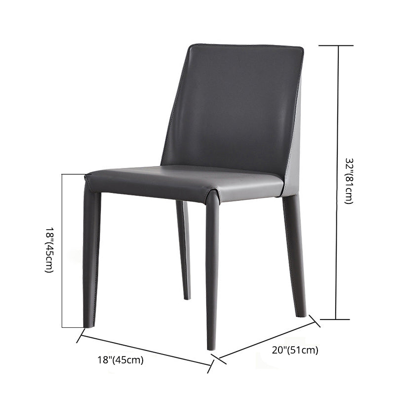 Scandinavian Style Metal Dining Side Chairs Dining Room Solid Back Side Chair