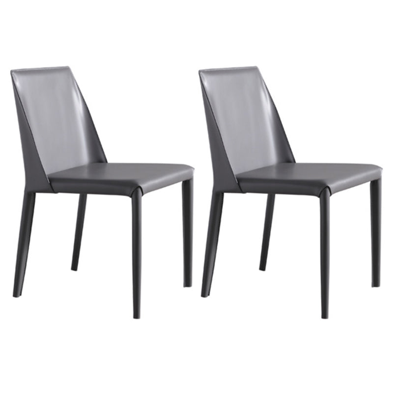 Scandinavian Style Metal Dining Side Chairs Dining Room Solid Back Side Chair