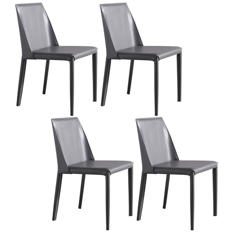 Scandinavian Style Metal Dining Side Chairs Dining Room Solid Back Side Chair