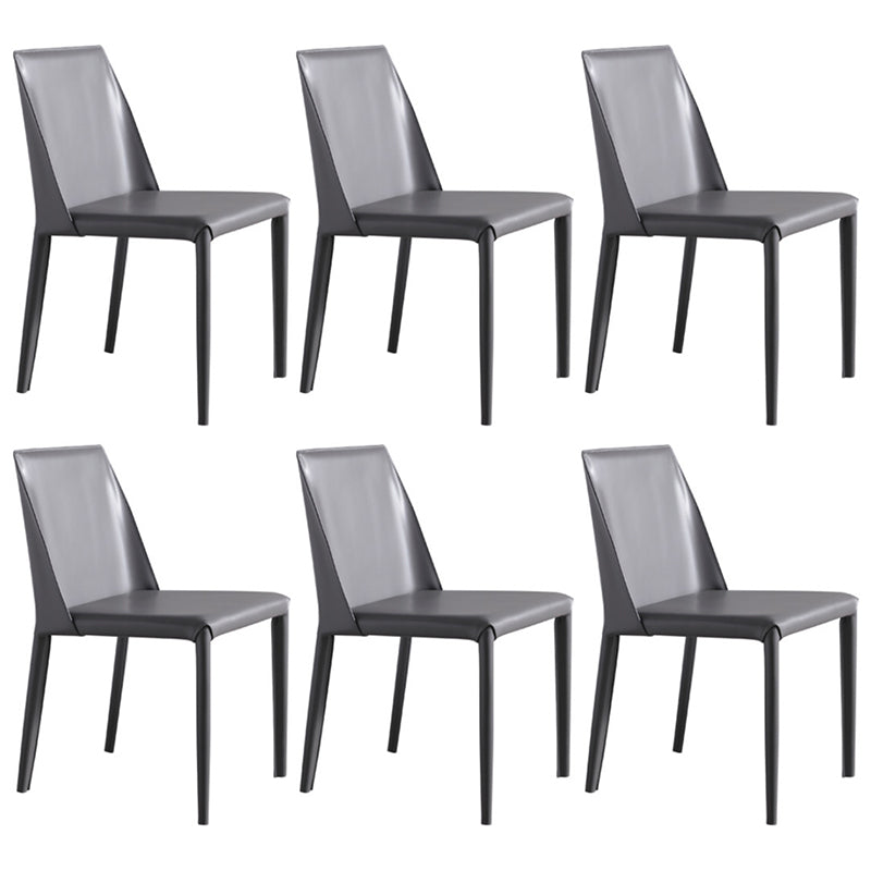 Scandinavian Style Metal Dining Side Chairs Dining Room Solid Back Side Chair