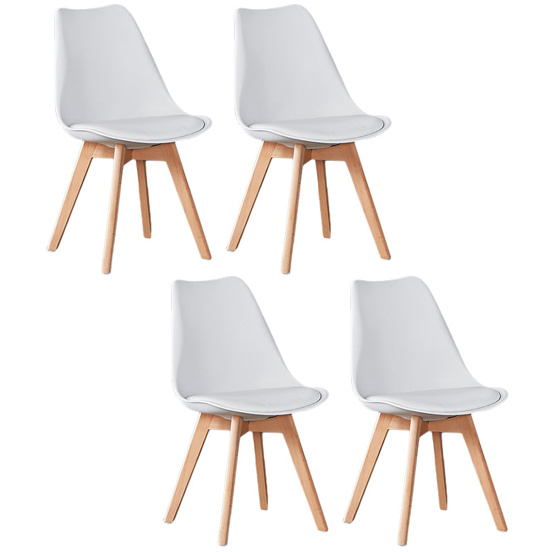 Wood Modern Style Kitchen Dining Chair Colourful Solid Back Side Chairs