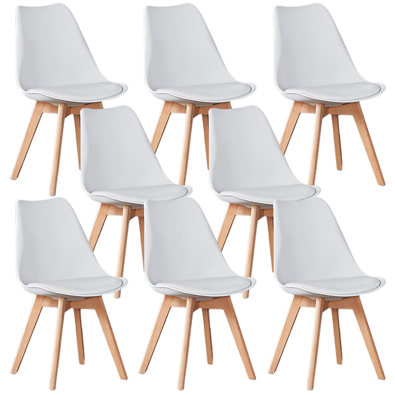 Wood Modern Style Kitchen Dining Chair Colourful Solid Back Side Chairs