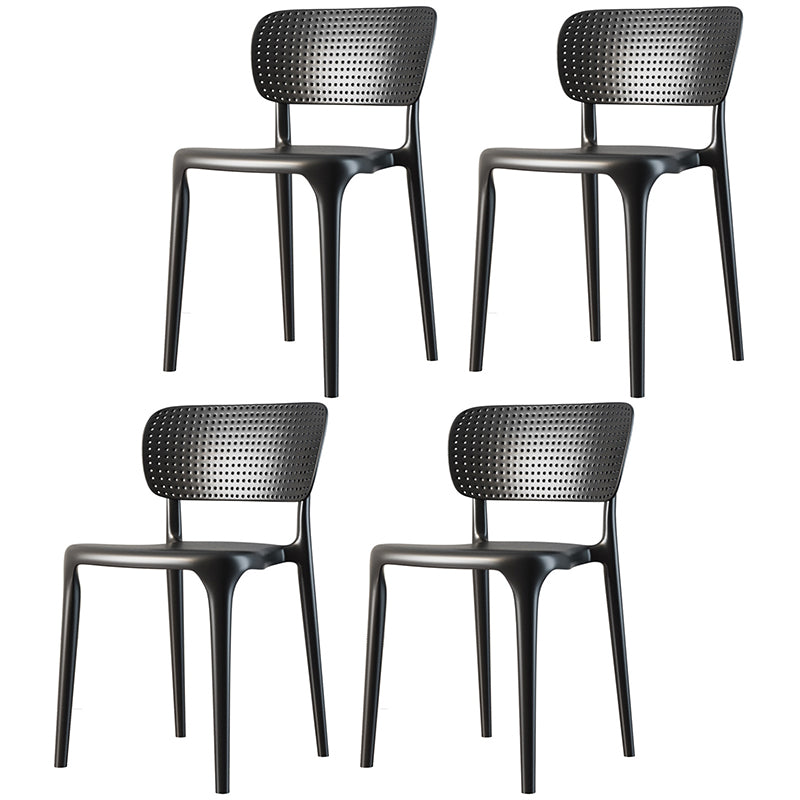 Contemporary Plastic Dining Room Chair Open Back Home Stackable Side Chair