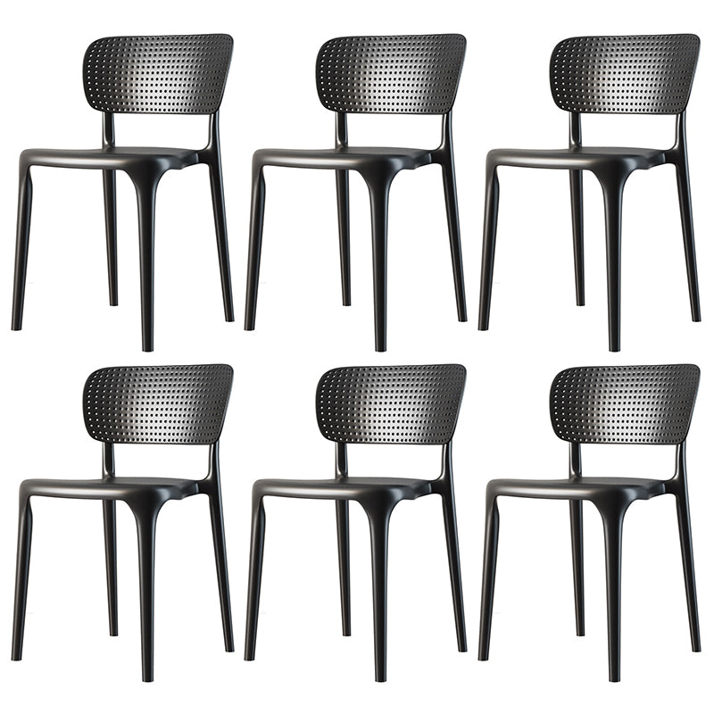 Contemporary Plastic Dining Room Chair Open Back Home Stackable Side Chair