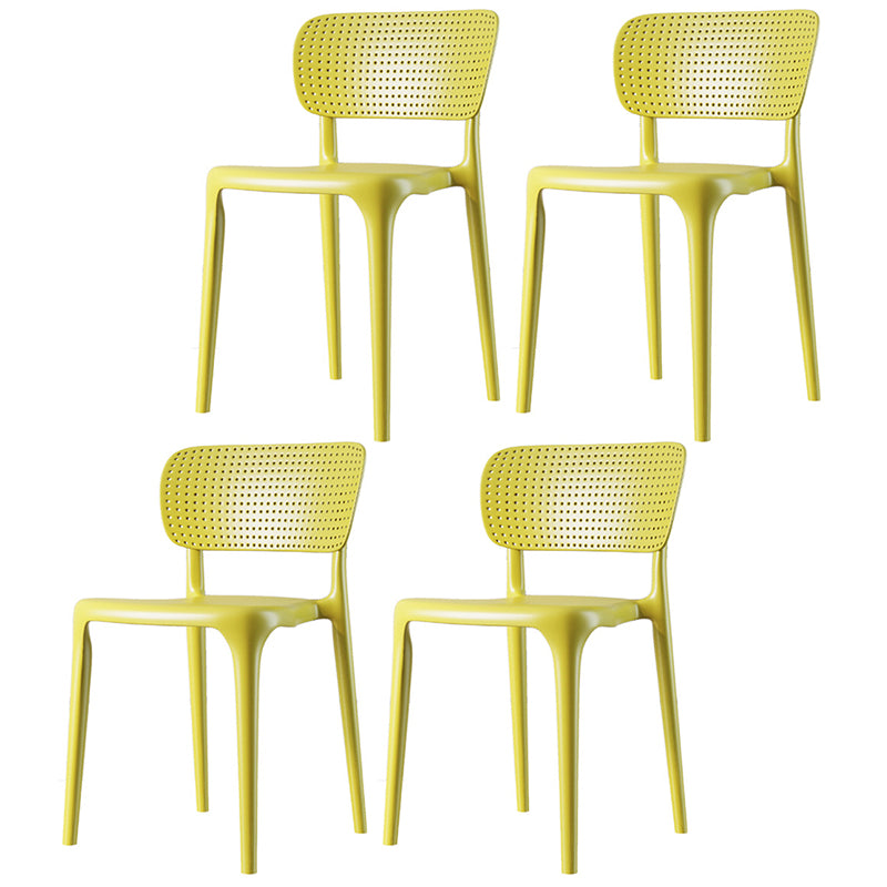 Contemporary Plastic Dining Room Chair Open Back Home Stackable Side Chair