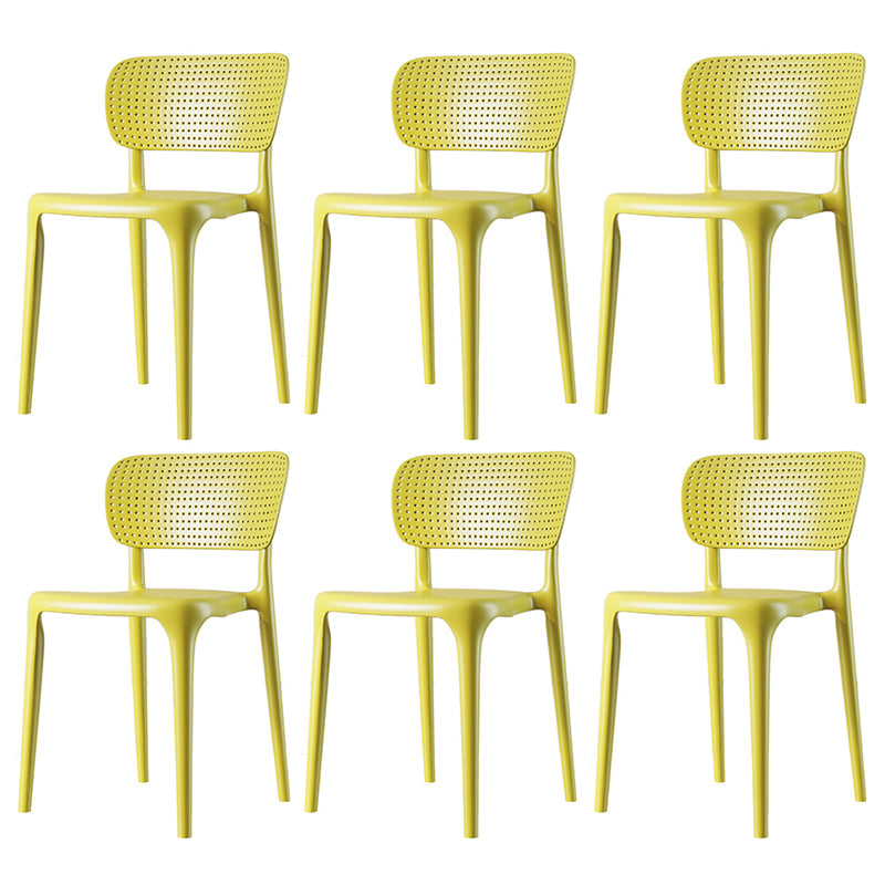 Contemporary Plastic Dining Room Chair Open Back Home Stackable Side Chair