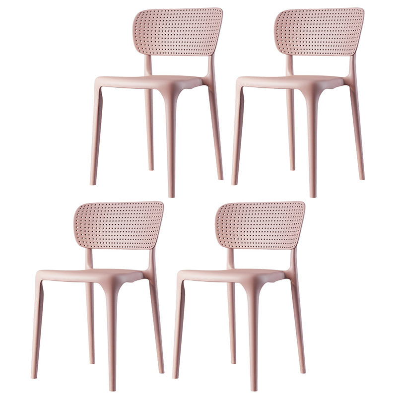 Contemporary Plastic Dining Room Chair Open Back Home Stackable Side Chair