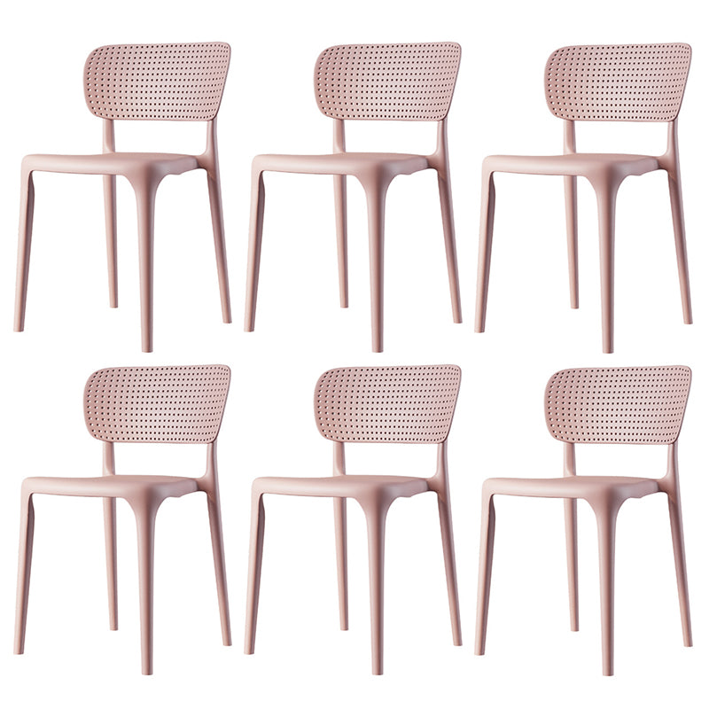 Contemporary Plastic Dining Room Chair Open Back Home Stackable Side Chair