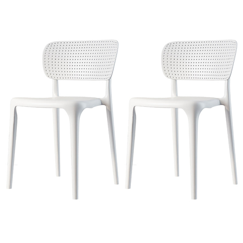 Contemporary Plastic Dining Room Chair Open Back Home Stackable Side Chair