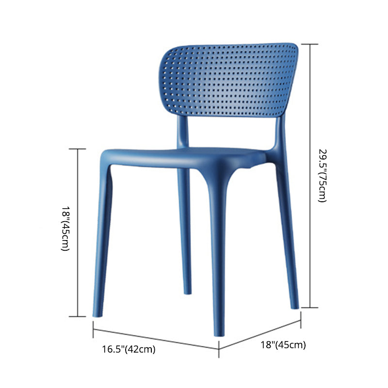 Contemporary Plastic Dining Room Chair Open Back Home Stackable Side Chair