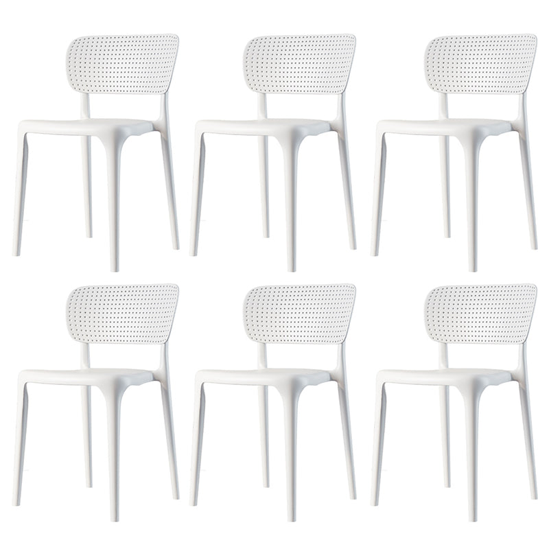 Contemporary Plastic Dining Room Chair Open Back Home Stackable Side Chair