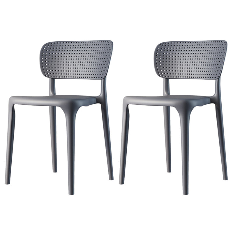 Contemporary Plastic Dining Room Chair Open Back Home Stackable Side Chair