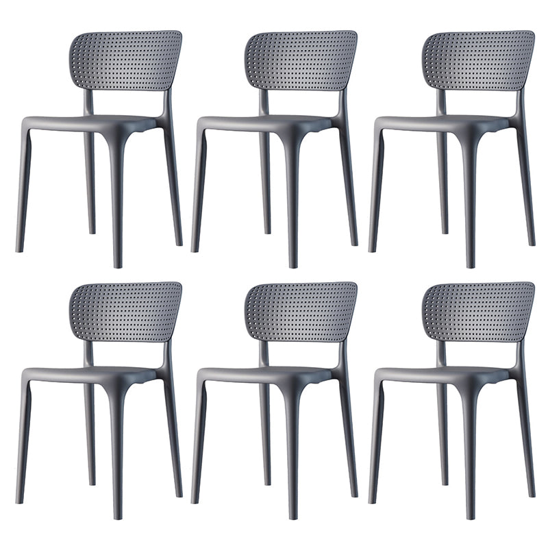 Contemporary Plastic Dining Room Chair Open Back Home Stackable Side Chair