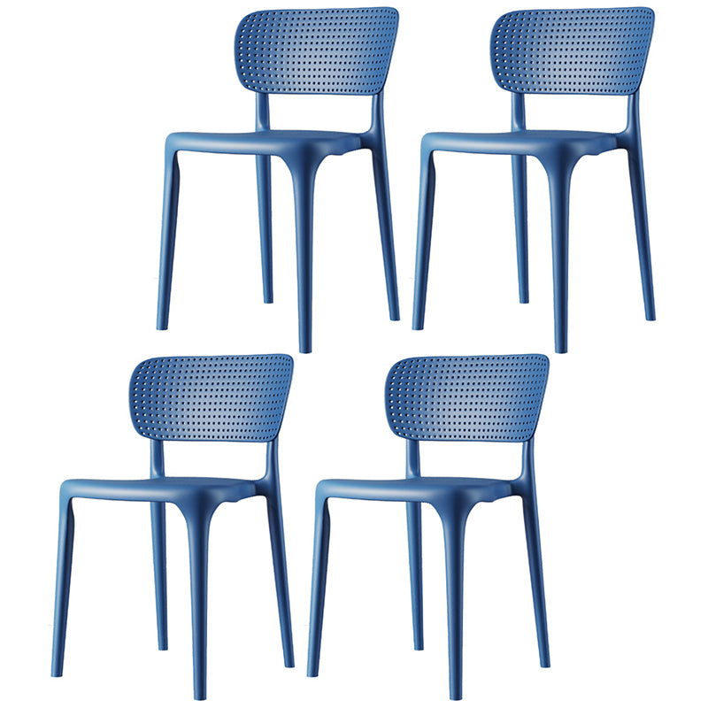 Contemporary Plastic Dining Room Chair Open Back Home Stackable Side Chair