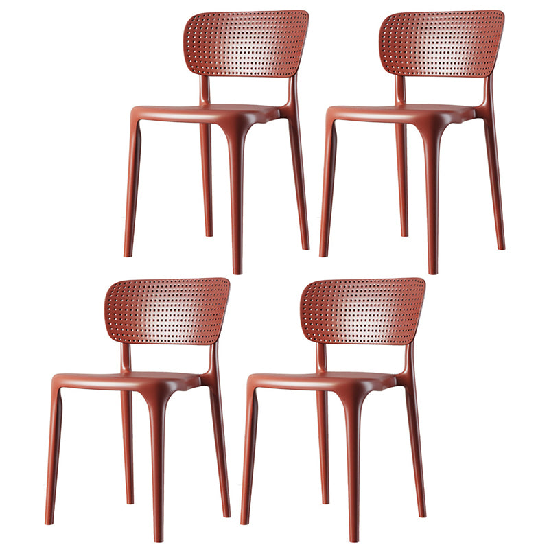 Contemporary Plastic Dining Room Chair Open Back Home Stackable Side Chair