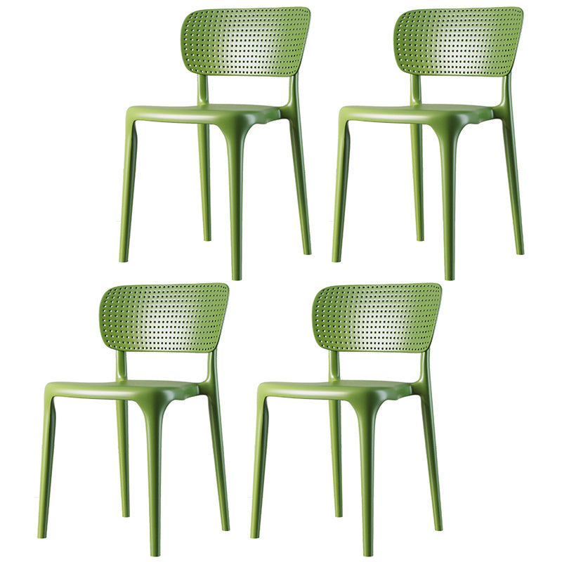 Contemporary Plastic Dining Room Chair Open Back Home Stackable Side Chair