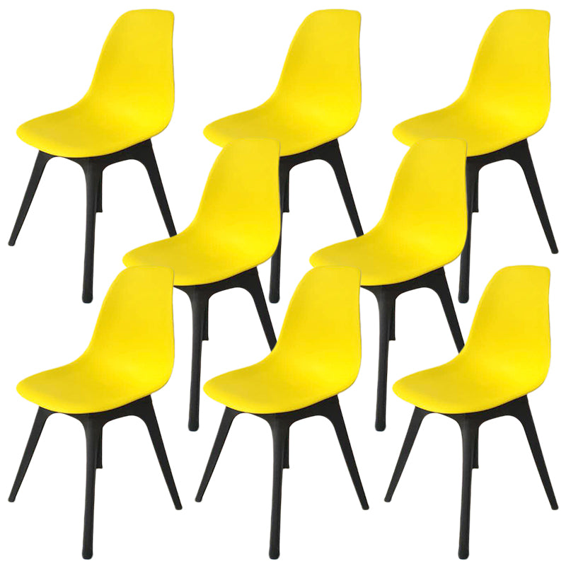 Contemporary Plastic Side Chair Kitchen Solid Back Dining Room Chair Set