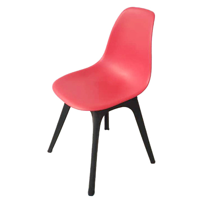 Contemporary Plastic Side Chair Kitchen Solid Back Dining Room Chair Set