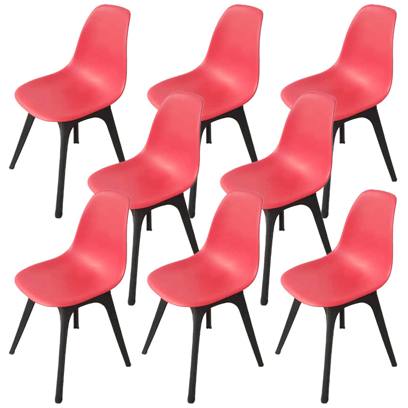 Contemporary Plastic Side Chair Kitchen Solid Back Dining Room Chair Set