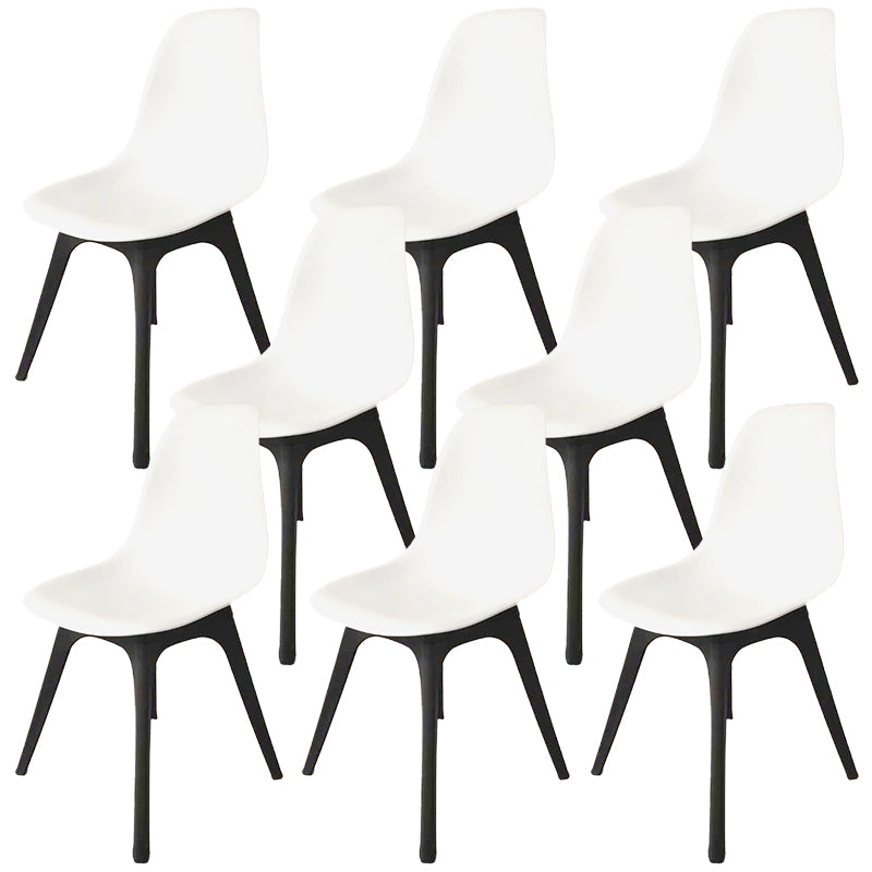 Contemporary Plastic Side Chair Kitchen Solid Back Dining Room Chair Set