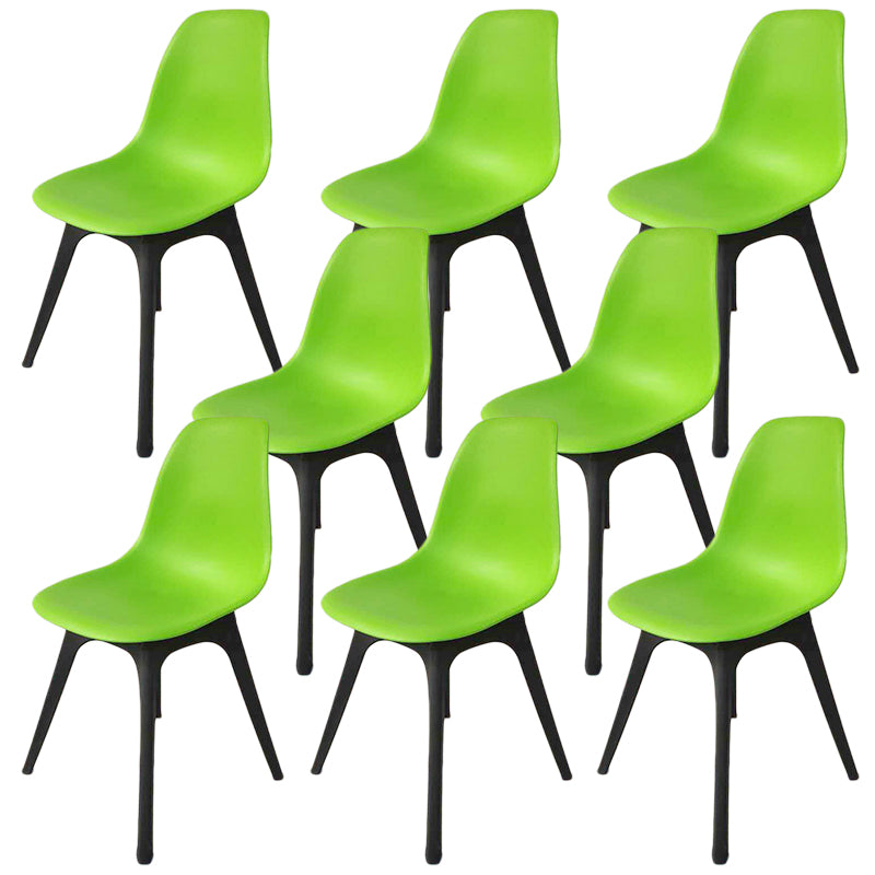 Contemporary Plastic Side Chair Kitchen Solid Back Dining Room Chair Set