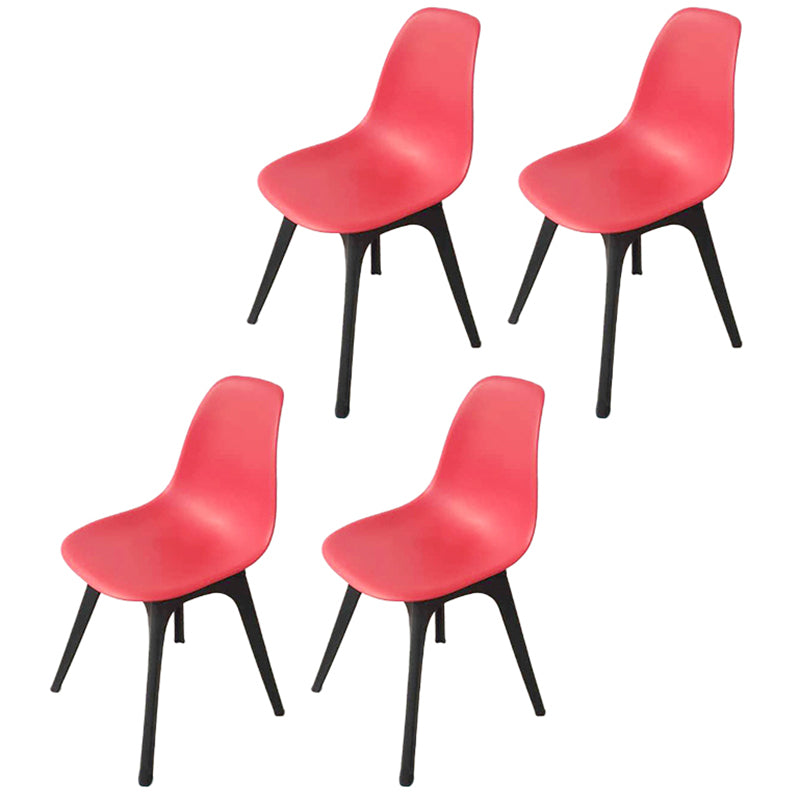 Contemporary Plastic Side Chair Kitchen Solid Back Dining Room Chair Set