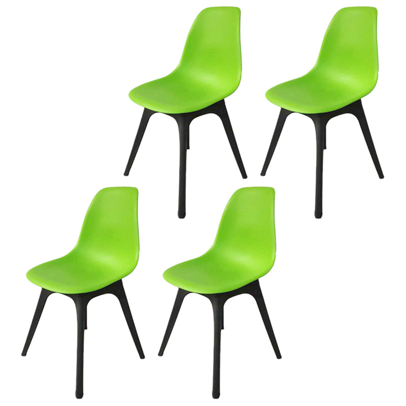 Contemporary Plastic Side Chair Kitchen Solid Back Dining Room Chair Set