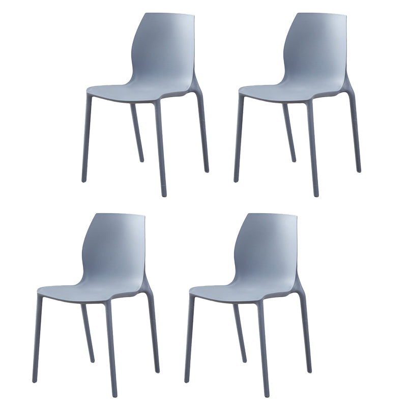 Plastic Contemporary Dining Room Chair Solid Back Home Stackable Side Chair