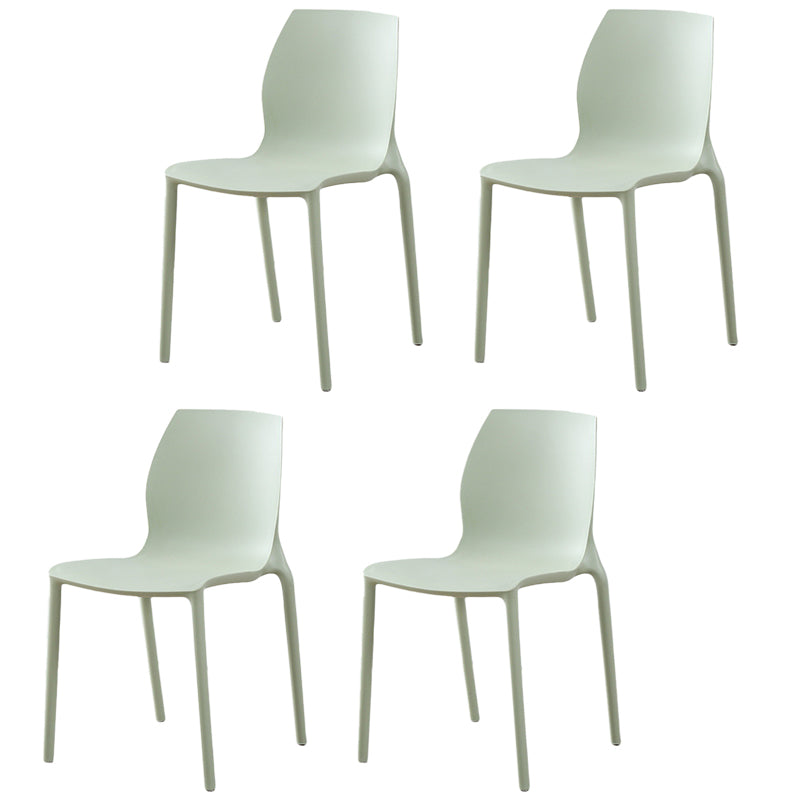 Plastic Contemporary Dining Room Chair Solid Back Home Stackable Side Chair