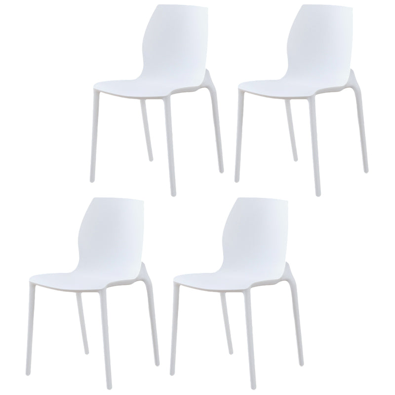 Plastic Contemporary Dining Room Chair Solid Back Home Stackable Side Chair