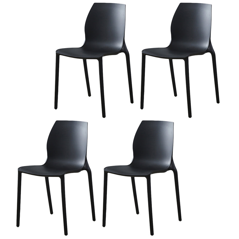 Plastic Contemporary Dining Room Chair Solid Back Home Stackable Side Chair