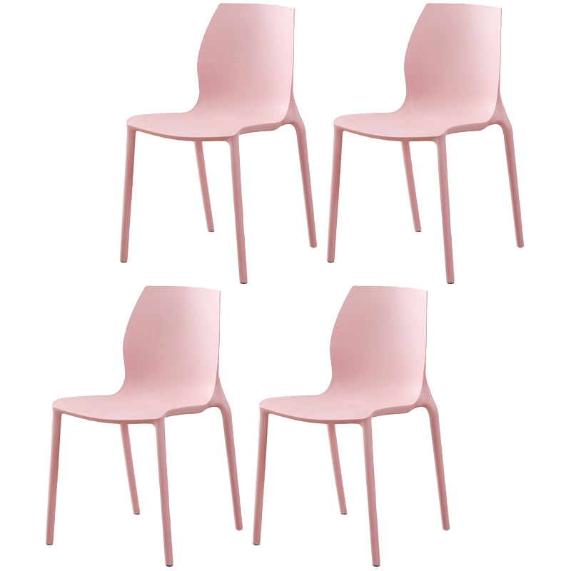 Plastic Contemporary Dining Room Chair Solid Back Home Stackable Side Chair