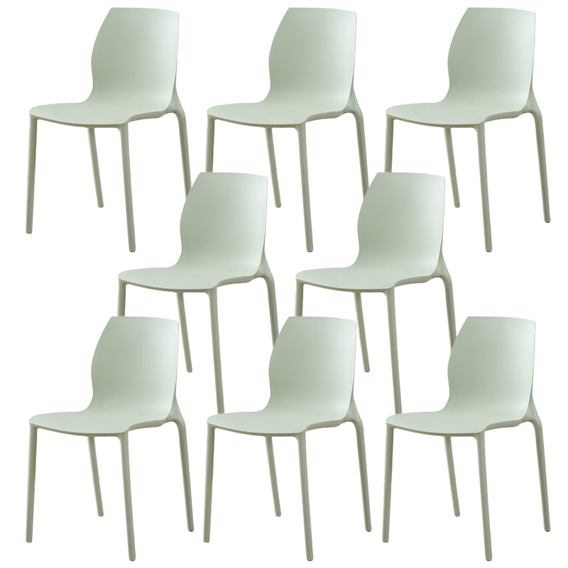 Plastic Contemporary Dining Room Chair Solid Back Home Stackable Side Chair