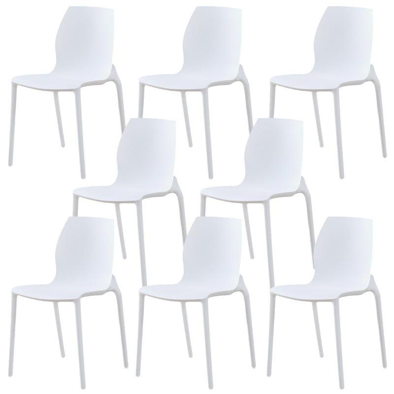 Plastic Contemporary Dining Room Chair Solid Back Home Stackable Side Chair