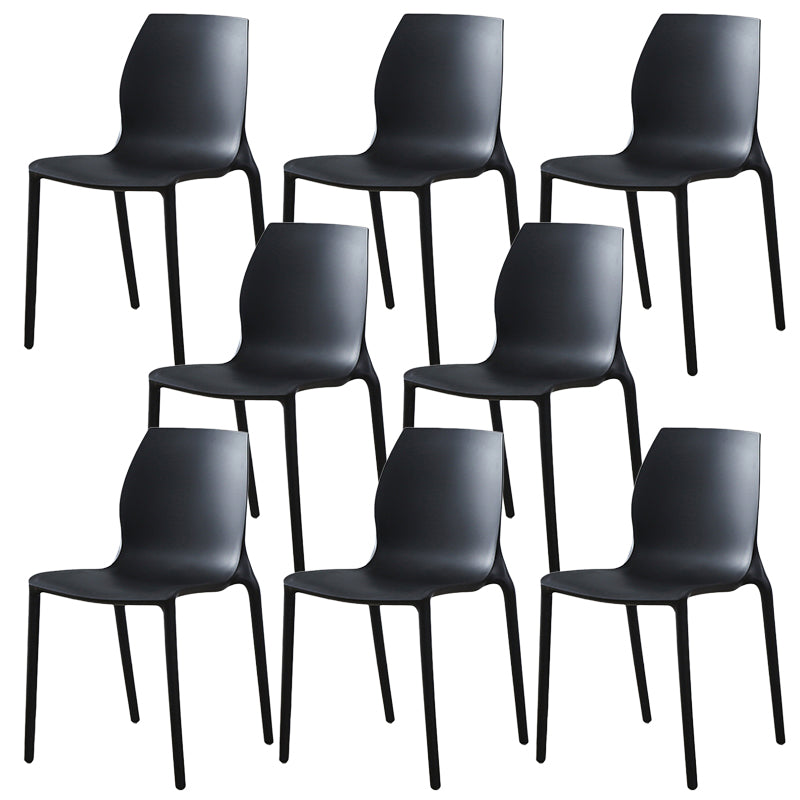 Plastic Contemporary Dining Room Chair Solid Back Home Stackable Side Chair