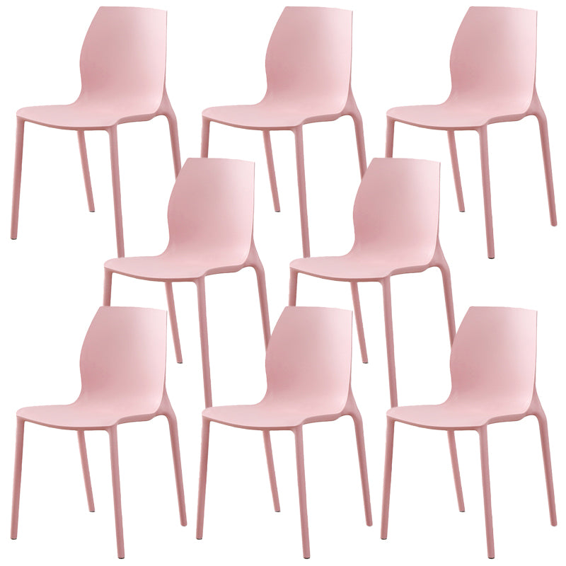 Plastic Contemporary Dining Room Chair Solid Back Home Stackable Side Chair