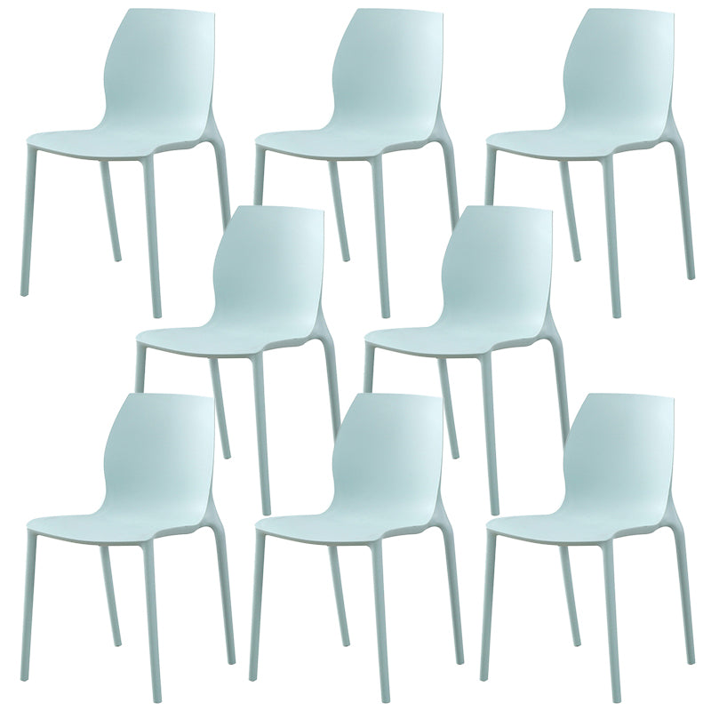 Plastic Contemporary Dining Room Chair Solid Back Home Stackable Side Chair