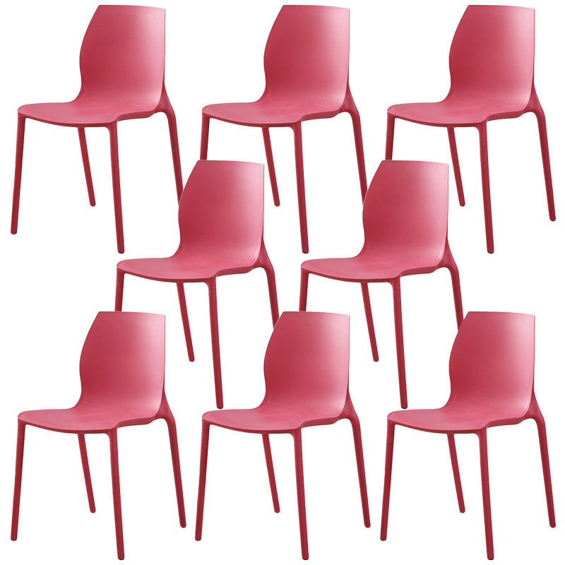 Plastic Contemporary Dining Room Chair Solid Back Home Stackable Side Chair