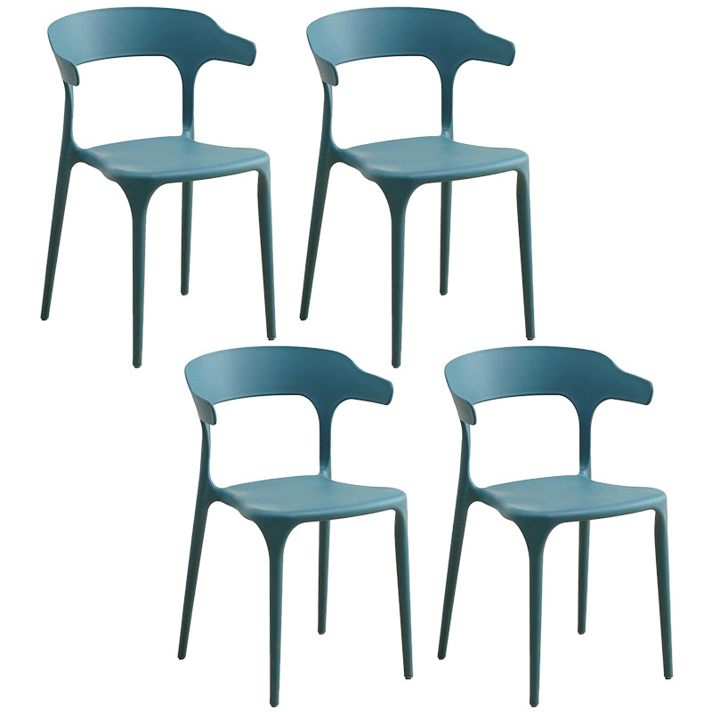 Plastic Modern Kitchen Side Chair 20'' Wide Matte Finish Arm Chair with 4 Legs