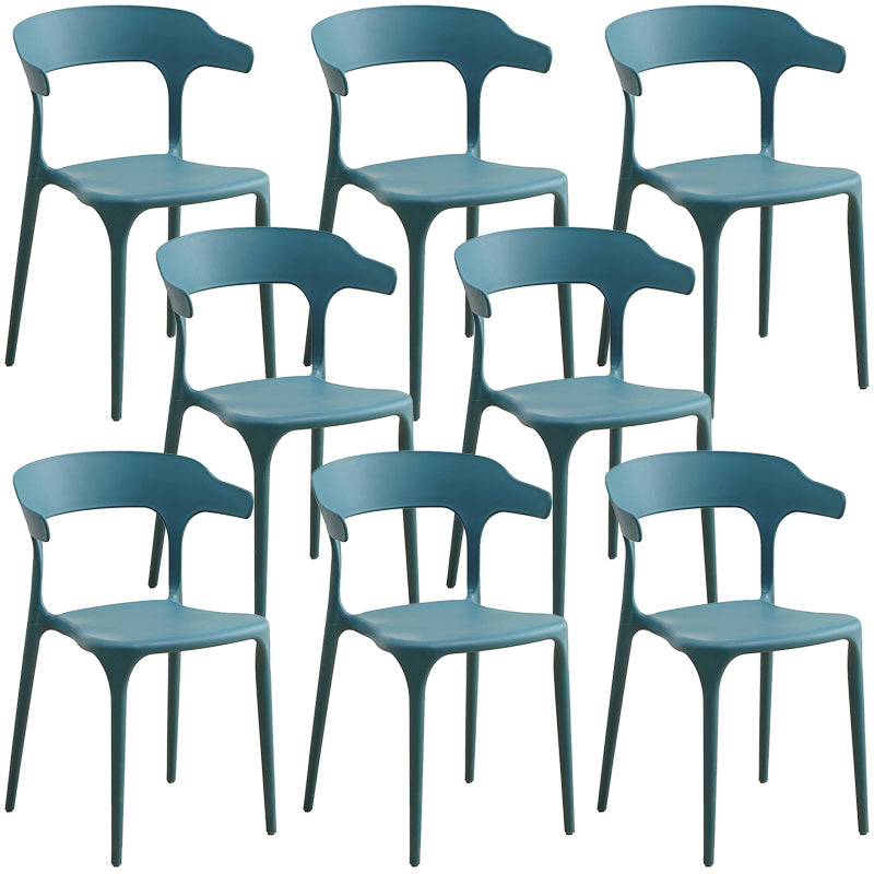 Plastic Modern Kitchen Side Chair 20'' Wide Matte Finish Arm Chair with 4 Legs