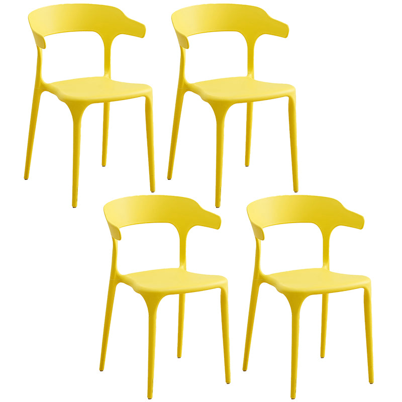 Plastic Modern Kitchen Side Chair 20'' Wide Matte Finish Arm Chair with 4 Legs