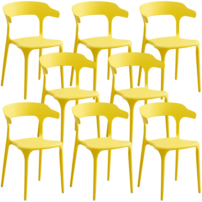 Plastic Modern Kitchen Side Chair 20'' Wide Matte Finish Arm Chair with 4 Legs