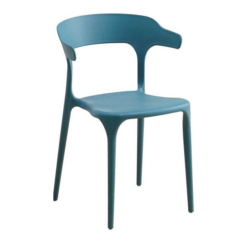 Plastic Modern Kitchen Side Chair 20'' Wide Matte Finish Arm Chair with 4 Legs