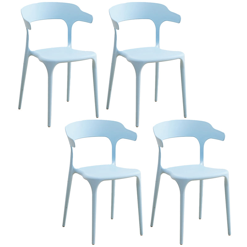 Plastic Modern Kitchen Side Chair 20'' Wide Matte Finish Arm Chair with 4 Legs