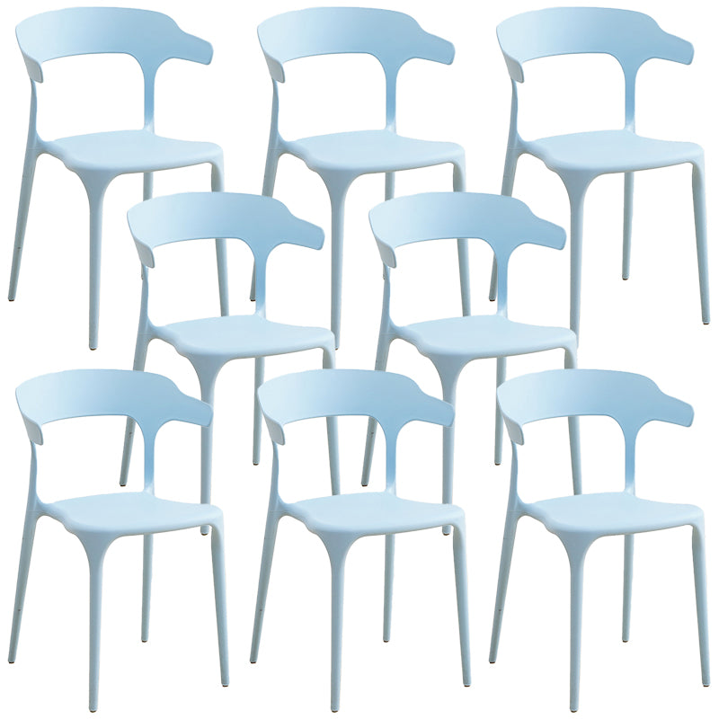 Plastic Modern Kitchen Side Chair 20'' Wide Matte Finish Arm Chair with 4 Legs