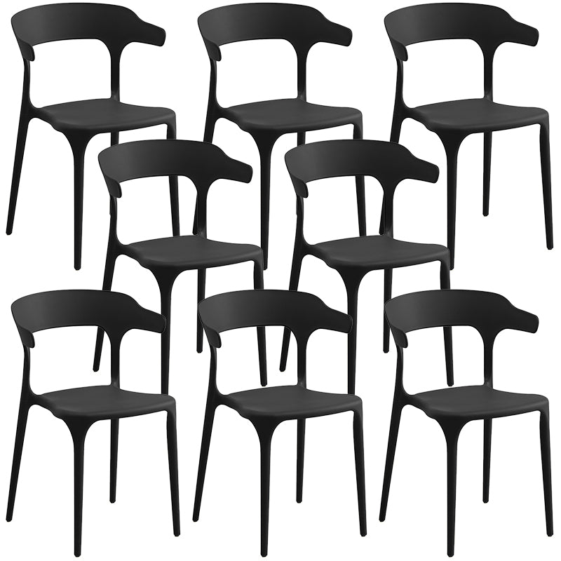 Plastic Modern Kitchen Side Chair 20'' Wide Matte Finish Arm Chair with 4 Legs