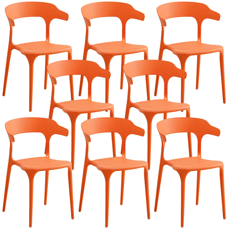 Plastic Modern Kitchen Side Chair 20'' Wide Matte Finish Arm Chair with 4 Legs