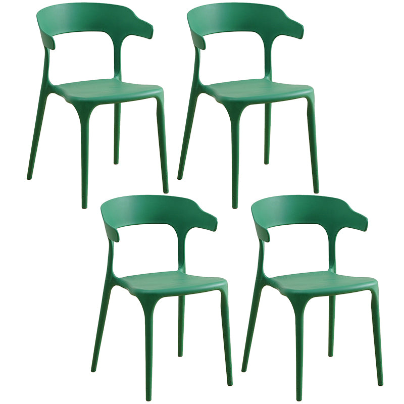 Plastic Modern Kitchen Side Chair 20'' Wide Matte Finish Arm Chair with 4 Legs