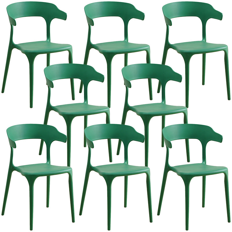 Plastic Modern Kitchen Side Chair 20'' Wide Matte Finish Arm Chair with 4 Legs